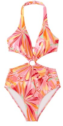 YAMAMAY - Costume da Bagno Intero Senza Ferretto, con Imbottitura Removibile, Donna, Hadria, Multicolore, Stampa Floreale