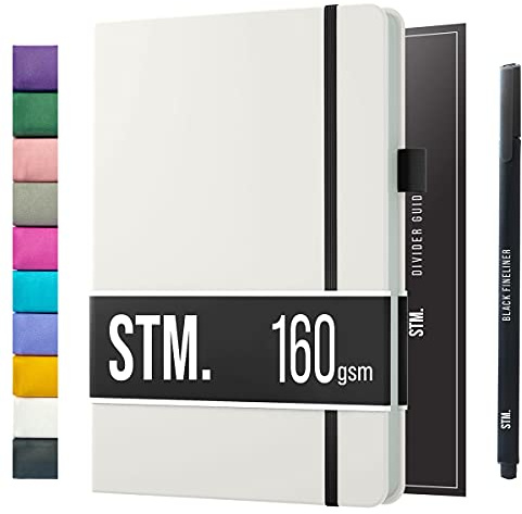 Bullet Dotted Journal Dot Grid Notebook | A5 Daily Journaling Notebooks for Personal Writing, Work, Women | 160gsm Thick Paper, Hard cover, Lay Flat Binding | 5x7 Journals Cuaderno Libretas de apuntes
