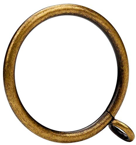JushengXMX 24 Pcs Antique Bronze 1.5-Inch Inner Diameter Metal Curtain Rings with Eyelets,Fits Up to 1 1/4-Inch Rod