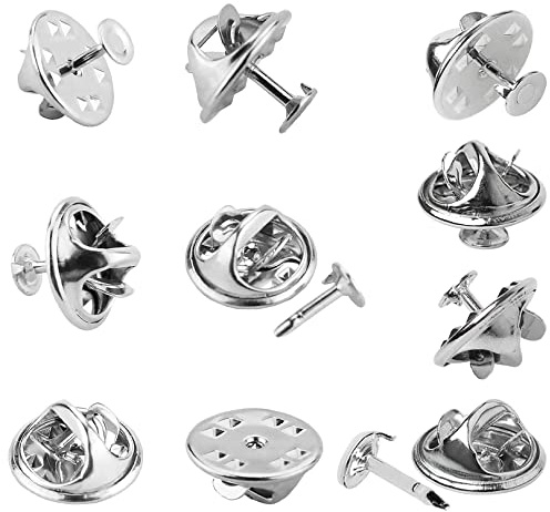 30Pairs Butterfly Clutch Tie Tacks Pin Back Replacement,Silver Butterfly Clutch Tie Pins,Butterfly Clutch Metal Pin Backs Replacement with Clutch Back for Craft Making,Tie Tacks,Badge Insignia,Silver