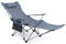 Outplea Reclining Camping Chair with Detachable Foot Rest, Folding Lounge Chair for Adults, Portable Camping Chair Recliner for Travel Beach Patio, Grey