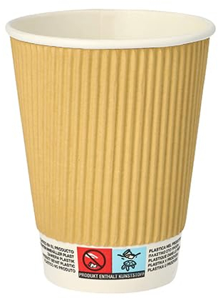 PAPSTAR 200 tazze da caffè monouso in cartone pure, 0,3 l, a doppia parete, per vin brulé, bevande calde