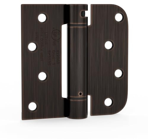 goldenwarm Door Hinges Self Closing Spring Door Hinge Residential & Heavy-Duty Door Hardware with Square & 5/8 Radius Corners 4 Inch 3pack Bronze