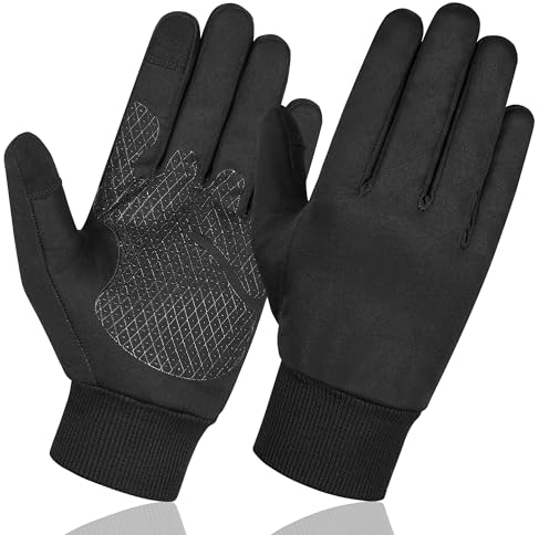 aaasportx Fahrradhandschuhe Warme Winterhandschuhe Wasserabweisende Touchscreenhandschuhe Winddichte Laufhandschuhe rutschfeste Sporthandschuhe zum Laufen, Radfahren, Klettern usw (M)