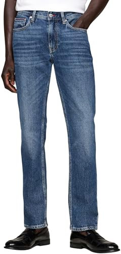 Tommy Hilfiger Herren Jeans Hose Straight Denton aus Baumwolle, Blau (Hiker Indigo), 34W/30L