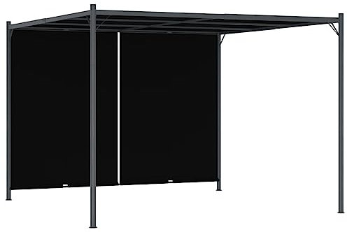 Willood Gartenpergola mit Versenkbarem Dach 3x3 m Anthrazit