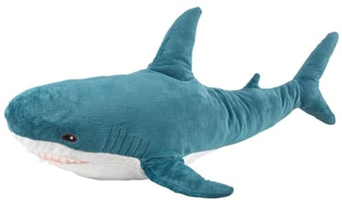 JULAN Peluche de tiburón gigante, 80 – 100 cm, suave juguete de tiburón, cojín de peluche de tiburón, cojín decorativo para habitación infantil, regalo de hora de cama (80 cm)