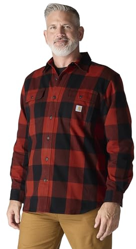 Carhartt Men’s Loose Fit Heavyweight Flannel Long-Sleeve Plaid Shirt