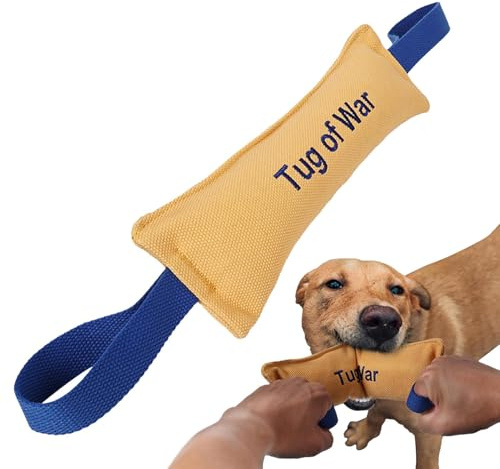 Ranley Juguete para perros Tug Of War – Paquete de almohada resistente para mordida con 2 asas fuertes | Equipo de entrenamiento duradero para cachorros a perros grandes, juguete interactivo