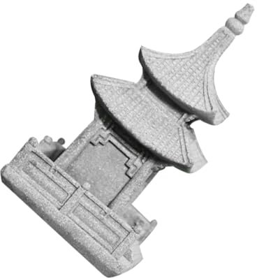 Sosoport Statue De Pavillon Miniature pour Décoration De Jardin Et Intérieur, Pagode Zen à 2 Niveaux en Résine Solide, Ornement Compact pour Bureau, Balcon Ou Table