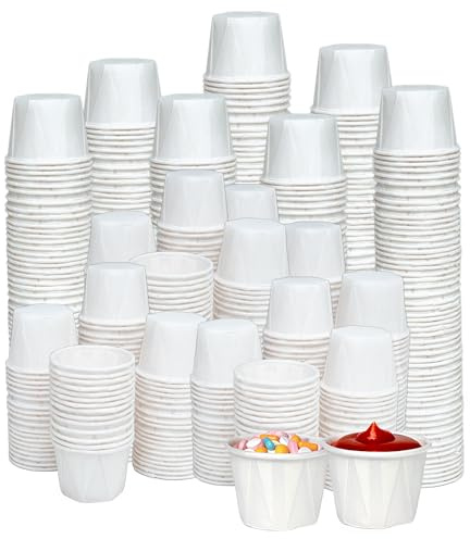 1oz Paper Souffle Cups - Disposable Portion Cups for Ketchup, Condiments, Medicine, Pills, and Food Samples – Ideal for Home, Office, Catering, and Healthcare Use (5000 ct)