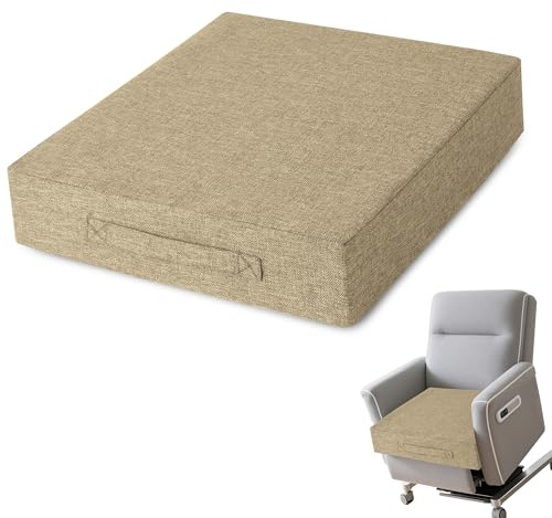 AddGrace Recliner Cushions for Elderly Thick Seat Cushion 20x20x4 Chair Pads with Non Slip Backing and Washable Cover for Couch Armchair Chairs Beige