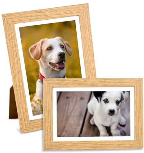 2 Pezzi Portafoto Cornici,10x15cm Portafoto da Tavolo,Cornice in Rovere,Cornice Foto Legno Moderna,Piccole Cornici Foto in MDF,Oak Photo Frame,per Adatta A Galleria,Uffici,Soggiorno,Camera da Letto