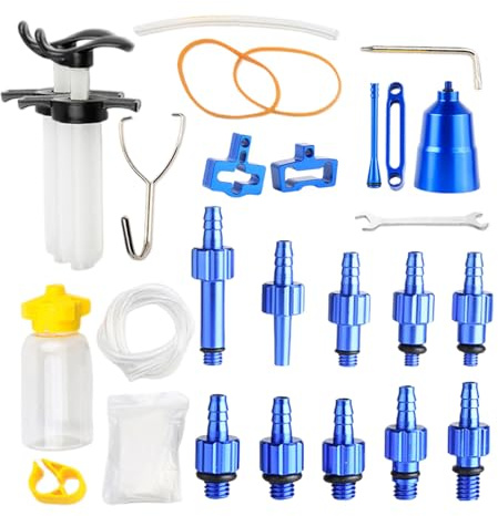Lnhgh Hydraulic Brake Bleed Kit | Multi-Size Brake Bleed Kit,Aluminum Body Tool Portable Leak-Proof Bleeding Set for Rim Bikes Mountain Park Steering Bicycles