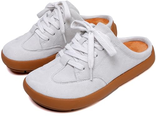 UBFEN Femmes Chaussons Support d’Arche Confortables Mules Pantoufles Pour Intérieur et Extérieur Gris 37 EU