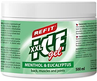 REFIT® Ice Gel Menthol & Eukalyptus XXL 500 ml - Extra Schmerzgel - Kühlkraft von Menthol und Duft von Eukalyptus - für Rücken, Muskeln und Gelenke - Massageschmierung nach körperlicher Anstrengung