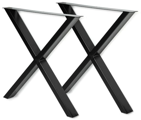 IDMarket – Juego de 2 patas de mesa con forma x 72 x 73 cm, diseño industrial