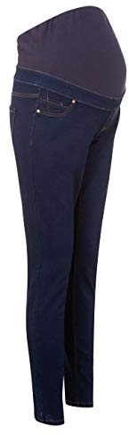 Ladies Ex New Look Under Bump Waistband Maternity Jeans Womens Skinny Fit Stretch Denim High Waist Rise Pull On Jeggings (Navy, 10)