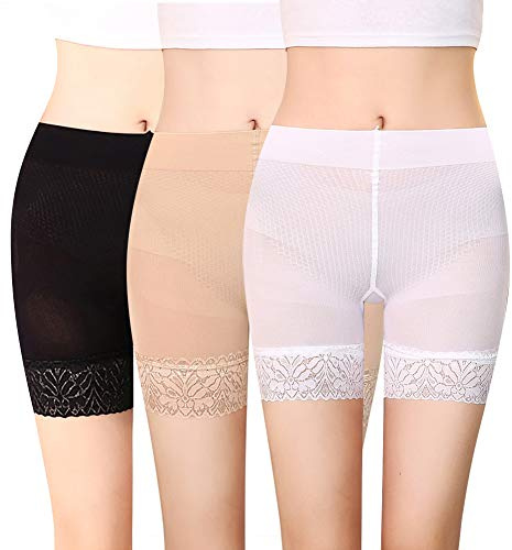 Kvinnor sömlösa underkjol shorts säkerhetsbyxor mjuk stretch spets trim leggings shorts anti-skavning spets trosor boxershorts underkläder andas smal yoga sport underkläder pojkshorts