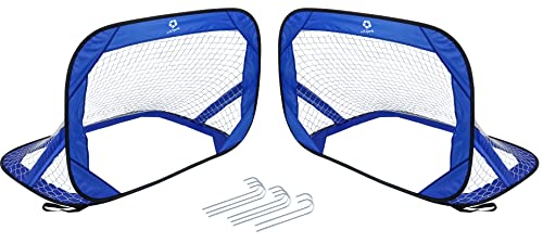 Pop-Up Goal Set 2 x Fußballtore für Kinder 120 x 80 x 80 cm Indoor & Outdoor selbst aufbauende Faltbare Tore