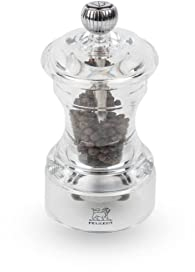 PEUGEOT - Bistro 10 cm Pepper Mill - Classic Grind System - Acrylic - Lifetime Guaranteed Mechanism - Made in France - Transparent Colour
