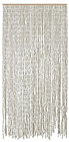 INTRECCI Tenda Antimosche per Porta Esterna, Zanzariera a Fili 100x220 cm per Porte e Finestre, in Fibra Naturale - Protegge dagli Insetti, Garantisce Ventilazione, Natural