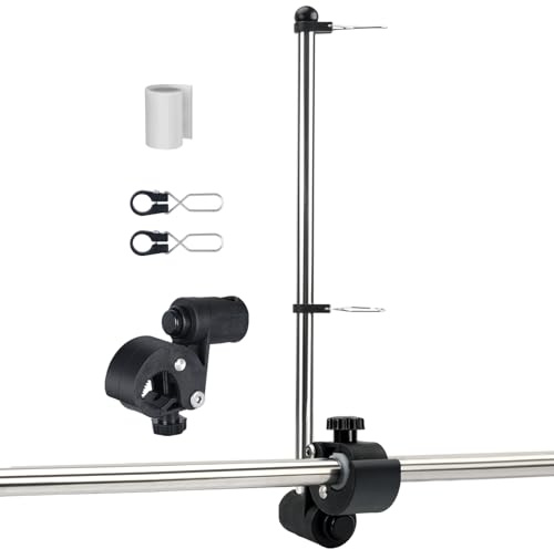 Stainless Steel Rail Mount Boat Pulpit Staff (7/8 - 1-1/4 ), Boat Yacht Marine Flag Pole (1pc)