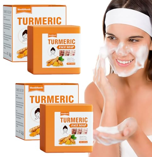 2Stk Kurkuma-Gesichtsseife, Feste Gesichtsreinigung, Skin Repair Soap, Kurkuma-Seife, zur Tiefenreinigung von Gesicht und Körper zur Reinigung der Haut, Geeignet für alle Hauttype