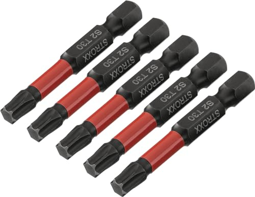 STROXX - Impact 5tlg. TX30-50mm - Bitsatz - Kreuzschlitz - Bit - Hochwertiger Bit für die professionelle Anwendung - für Bauarbeiter, Handwerker, Heimwerker und Profis