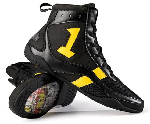 Alta TraccióN Zapatillas De Boxeo Hombre Y Mujeres Zapato De Boxeo De Lucha Libre,Core Botas De Lucha,Flexibles Duraderos Liviablesy Transpirables para Deportes Combate Wrestling