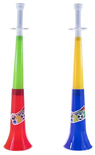 Niuhong 2 Pcs Vuvuzela Horn Sehr Lautes Tröte Geräuschmacher Hörner Plastik Trompete Spielen Fussball Fanfare Lärmmacher Fußballfan Trompeten Laut Sportveranstaltungen Fußballspiel (A)