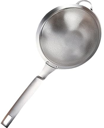 KOCKSHION 1pezzi Cucina Strainer Acciaio Inossidabile Con Manico Lungo Filtraggio Per Zuppe Pasta e Fritture Utensile Resistente e Facile Da Pulire