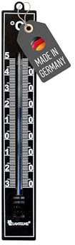 Lantelme Analog Thermometer für Innen Außen Garten | Made in Germany | Wetterfest 17cm länge Kunststoff Farbe Schwarz | Temperaturanzeige -30 bis +50°C | Außenthermometer Gartenthermometer (Schwarz)