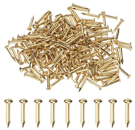 M METERXITY 200 Pcs Piccoli Chiodini, 2mm x 15mm Chiodi Di Precisione In Ottone Con Testa Tonda Per Legno/DIY Artigianato Decorativo/Accessori Per La Casa/Appendi Quadri