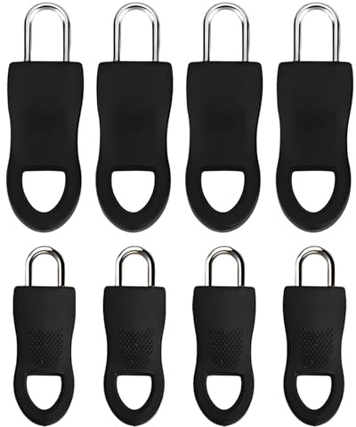 Kzouenzu 8 Piezas Cremallera De Repuesto Tirador, Tirador De Metal, Lengüetas De Cremallera Desmontables, Para Mochilas, Ropa Deportiva, Clothes Bags Jackets Tents