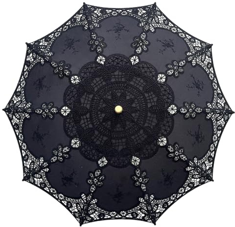 Handmade Cotton Lace Umbrella Artistic Floral Embroidered Wedding Umbrella Outdoor Sun Lace Wedding Parasol