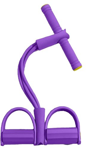 Banda de Resistencia para Ejercicio, Banda de Resistencia de Pedal de pie de 4 Tubos, Equipo de Fitness elástico de Cuerpo Completo, Entrenador de Sentadillas para Brazos, Hombros, piernas