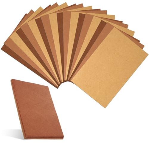 Fogli di feltro marrone, 18 pezzi, 20,3 x 30,5 cm, per lavori artigianali, sottili, in feltro non tessuto rigido, per fai da te, artigianato, cucito, progetti patchwork