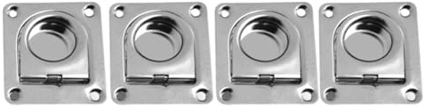 WIIYENA 4 anillos en D de acero inoxidable 304 para barcos, remolques, camiones, montaje en suelo, anclajes de amarre resistentes
