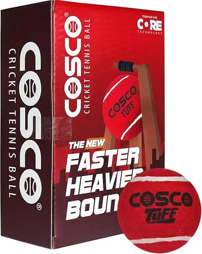 DANIAL SPORTS BEYOND FEAR Cosco Tuff - Palline da cricket pesanti, confezione da 6, colore: Rosso