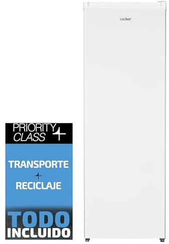 Sauber, Congelador Vertical 1 Puerta SERIE 3-CV17026WH, E, Puerta Reversible, Blanco, 171 x 60 cm, 7 Cajones, Capacidad 242 Litros, Motor Inverter, ENTREGA Y RETIRADA EN DOMICILIO