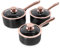 TOWER Pan Sets, Aluminium, Black and Rose Gold, 3 Stück, T800001RB