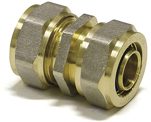 H2O-Flex® 16er Schraubfitting - Kupplung 16 x 2,0mm Klemmringverschraubung für Aluverbundrohr und Mehrschichtverbundrohr DVGW
