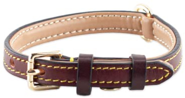 Brute Strength – Hundhalsband i läder – Brun – S · 26–33 cm
