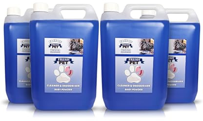 Trade Chemicals FRESH PET CLEANER DISINFECTANT KENNEL/CATTERY PRE FILLED 5L x 4 (Baby Powder)