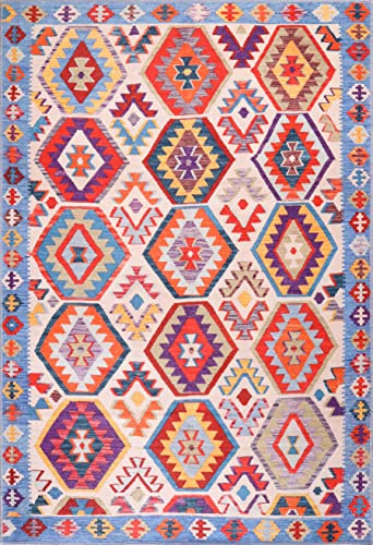 NETLINE HOME Tappeto lavabile in lavatrice, per cucina, camera da letto, sala da pranzo e soggiorno, adatto per bambini e animali domestici, a pelo corto, antiscivolo (multicolore 2)