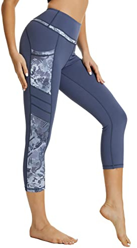 Buepeara Legging de sport pour femme avec poches, taille haute, pantalon de sport, pantalon de course, pantalon de fitness, pantalon de yoga, L