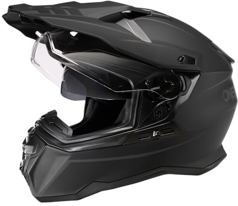 O'NEAL | Casco Moto | Enduro Touring Adventure Street | Buen Ajuste, Pinlock y Bluetooth, Visera integrada, ECE 22.05 | Casco D-SRS Solid V.24 | Adulto | Negro | Talla S