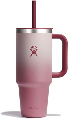 Hydro Flask 40 Oz Travel Tumbler with Handle, Lid and Straw - Insulated Stainless Steel in 40 Oz Bayberry Ombre