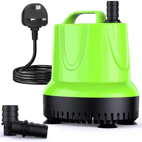 KINGYEENUO Submersible Water Fountain Pump, 40W Small Sump Pump 660 GPH, 2 Nozzles, with 8.2ft High Lift, Ultra Quiet Water Pump for Outdoor Pond Hydroponic Statuary Waterfall Aquarium Fish Tank